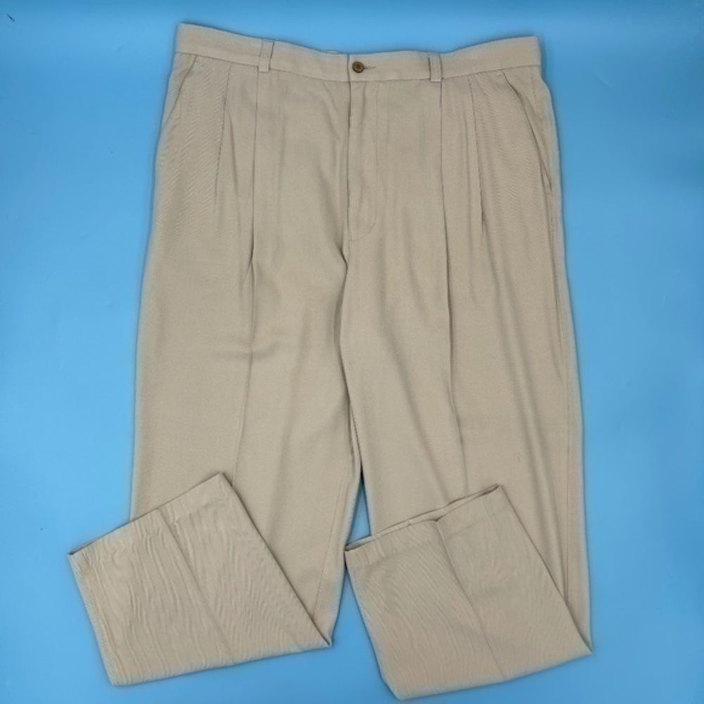 Paradise Cove 100% SILK Khaki Pants